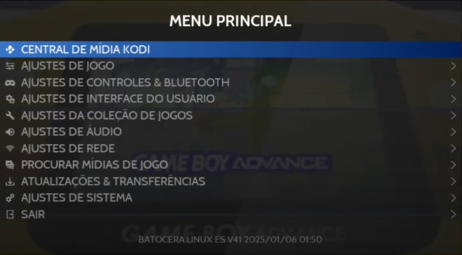 Tela de Configuração